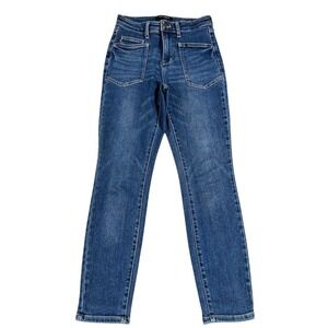 Judy Blue Relaxed High Rise Front Patch Pocket Jeans Medium Wash JB88687 DK 5/27